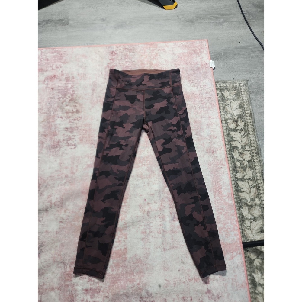 Lululemon 365 Heritage Brown Camo Fast And Free Leggings, SIZE 8